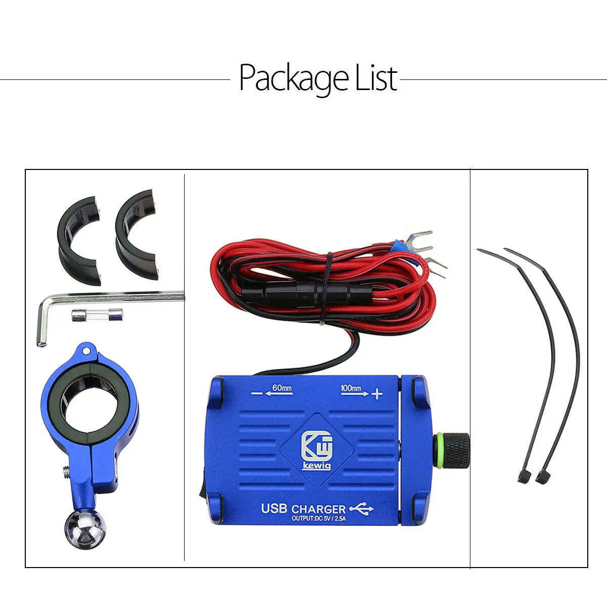 Motorcycle Phone Mount with USB Charger – Aluminum Handlebar Holder for GPS Navigation