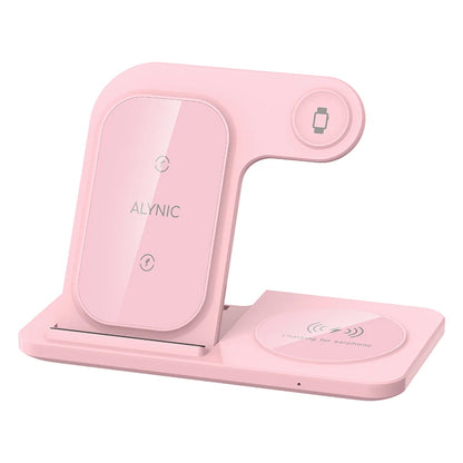 3-in-1 Foldable Wireless Charging Station – 30W Fast Charger for Phone, Watch & Earbuds