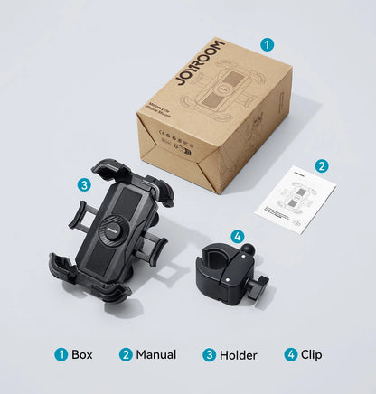 Motorcycle Phone Mount with Anti-Vibration and Adjustable Arm