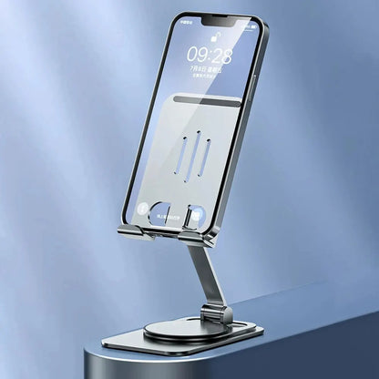 Adjustable Metal Phone Stand with 360° Rotating Base