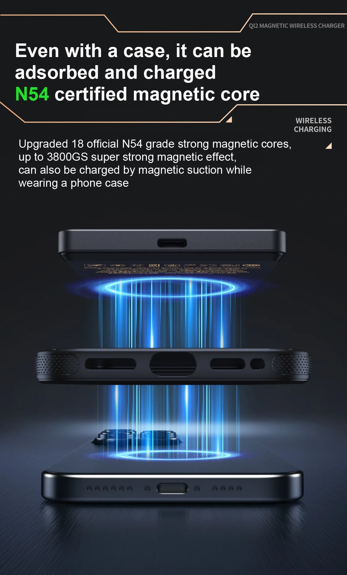 Magnetic 3-in-1 Wireless Power Bank – 5000mAh | 20W PD Fast Charge | N54 Magnetic Core | OLED Display