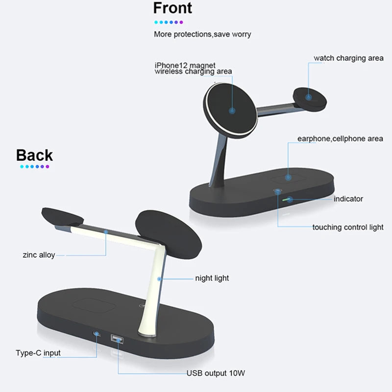 4-in-1 Wireless Charging Station – iPhone, Apple Watch & AirPods