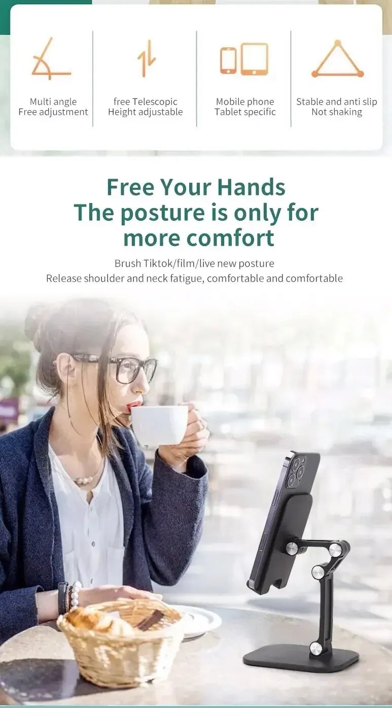 Foldable Adjustable Phone Stand for Desk