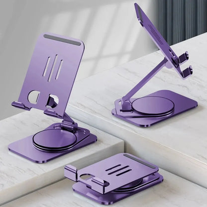 Adjustable Metal Phone Stand with 360° Rotating Base