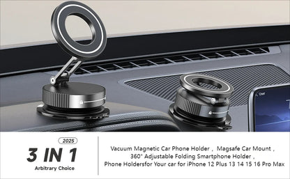 Magnetic Phone Stand with Adjustable Arm and Rotating Base