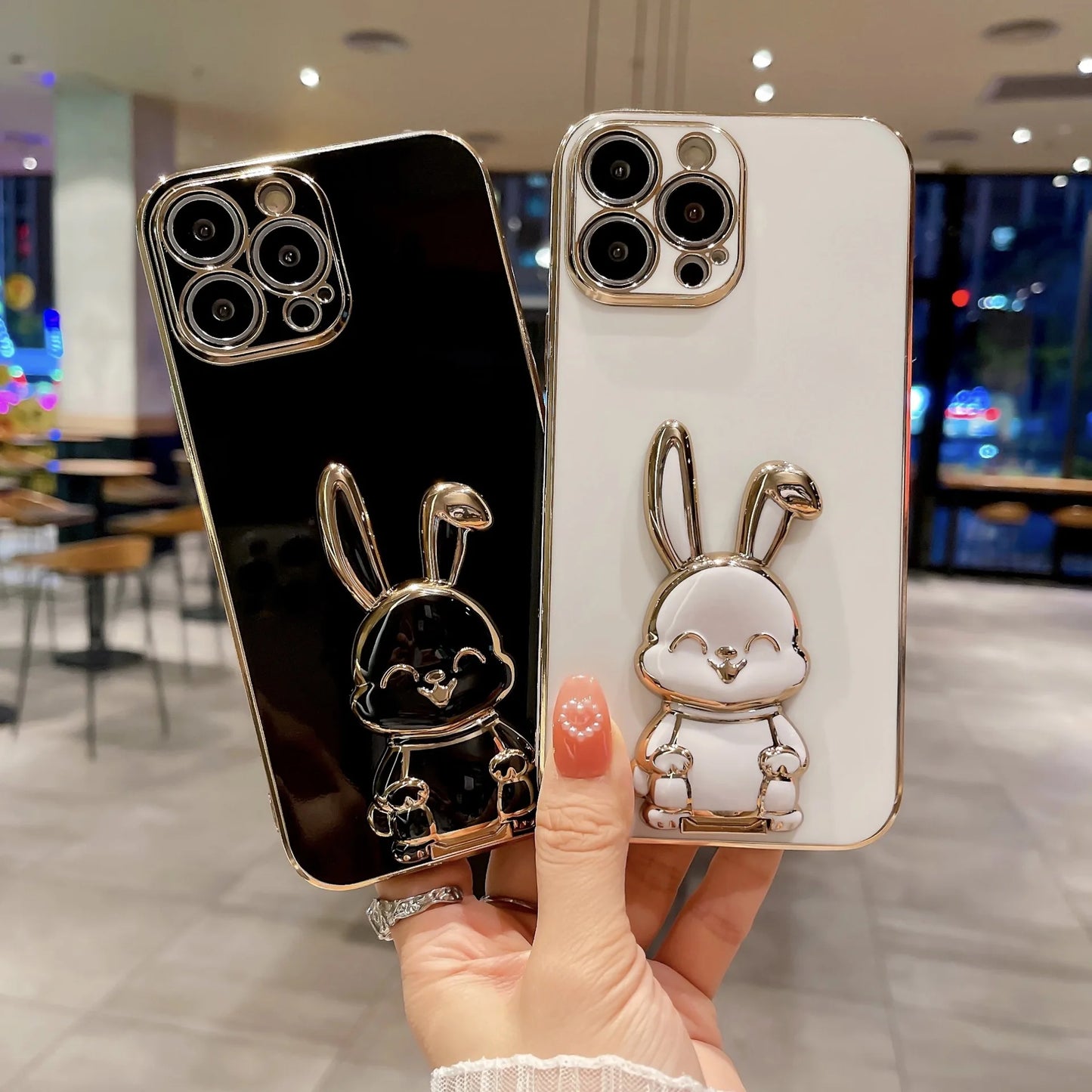 Cute Bunny Phone Stand & Grip – Foldable Desk Holder for Smartphone