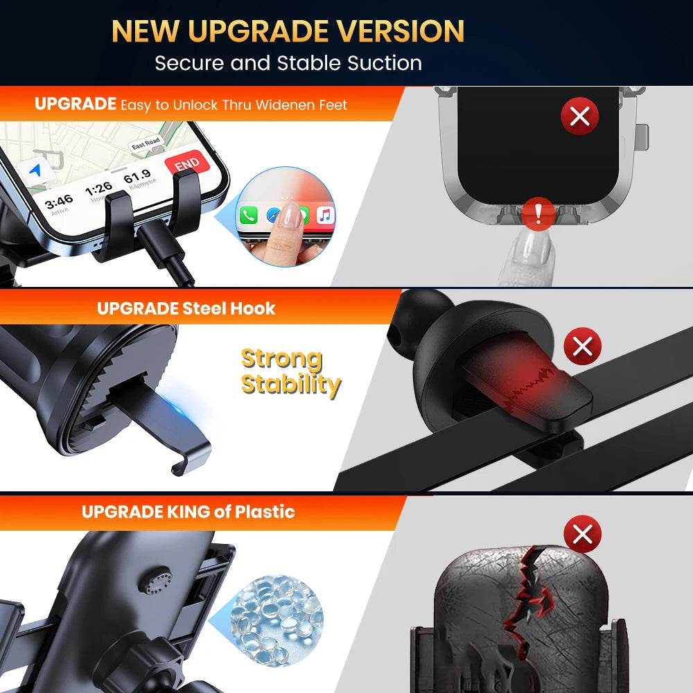 Support de Téléphone pour Voiture TOPK - Monture Universelle avec Clip Auto-Lock