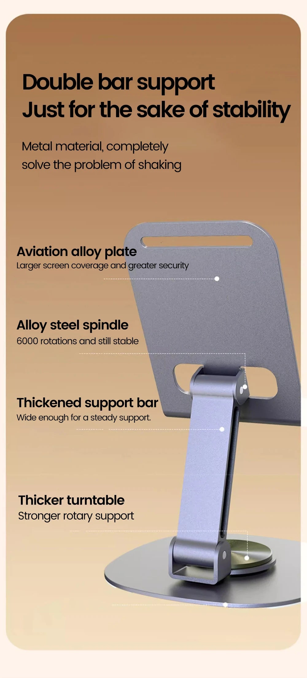 Premium Adjustable Metal Phone Stand for Desk