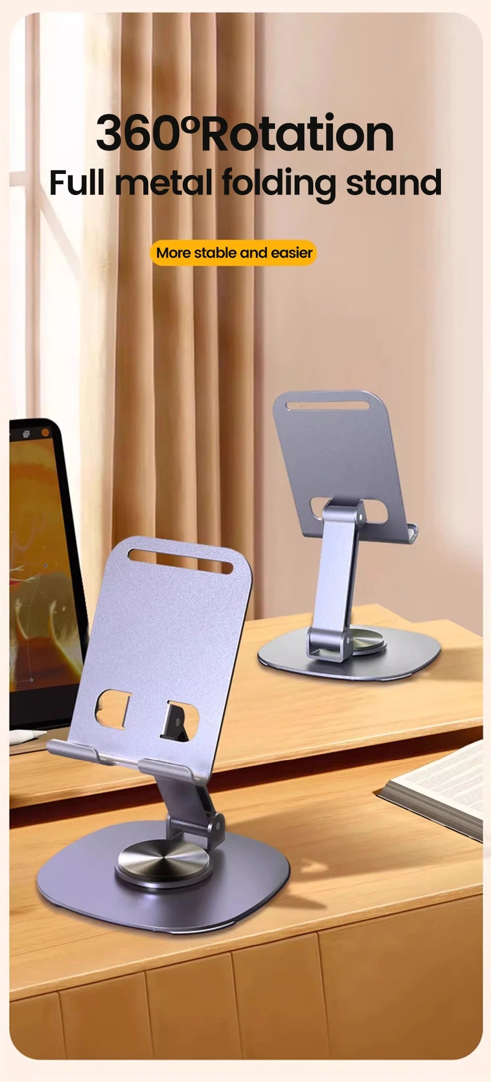 Premium Adjustable Metal Phone Stand for Desk