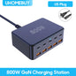 800W GaN Ultra-Fast Charging Station – 10-Port Premium USB-C & USB-A Power Hub