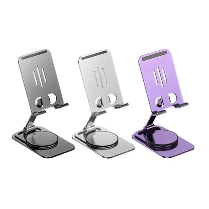 Adjustable Metal Phone Stand with 360° Rotating Base
