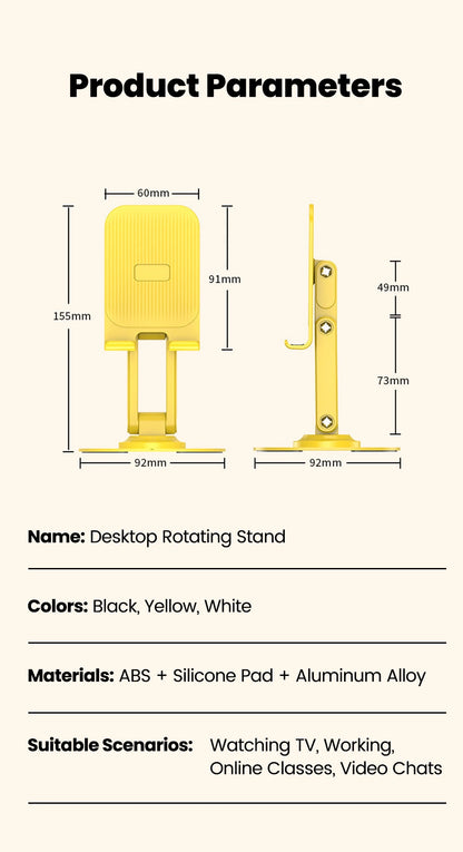 Adjustable Desktop Phone Stand with 360° Swivel Base