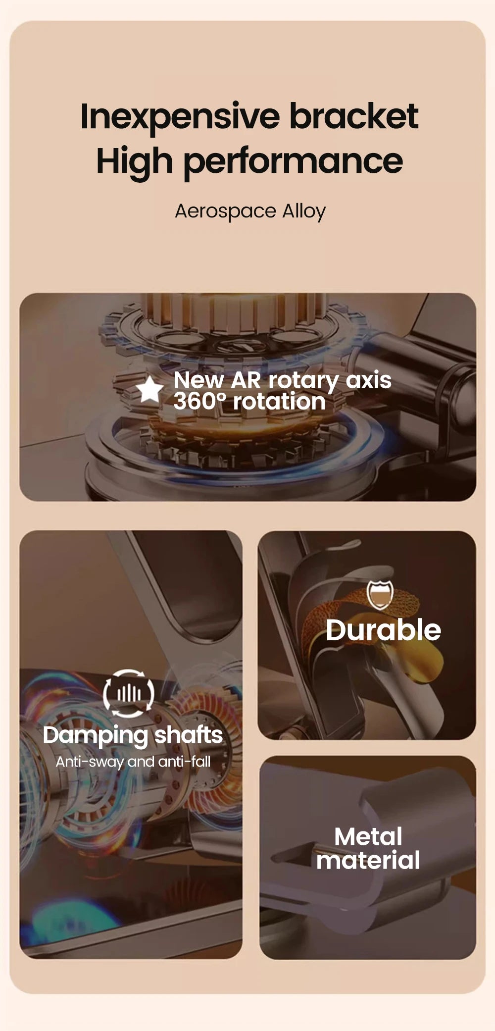 Premium Adjustable Metal Phone Stand for Desk