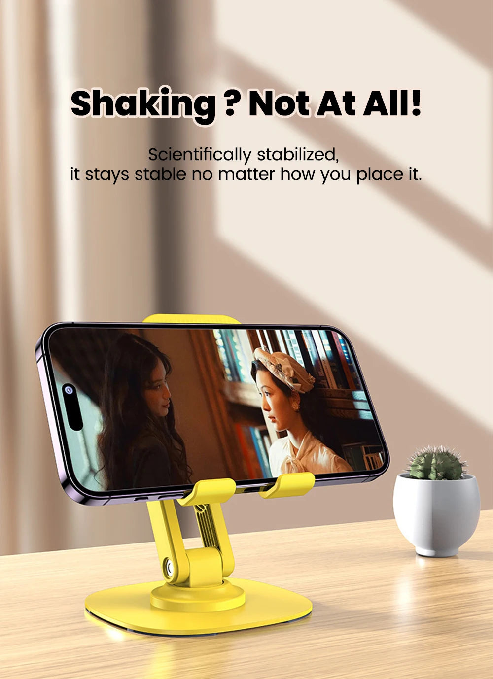 Adjustable Desktop Phone Stand with 360° Swivel Base