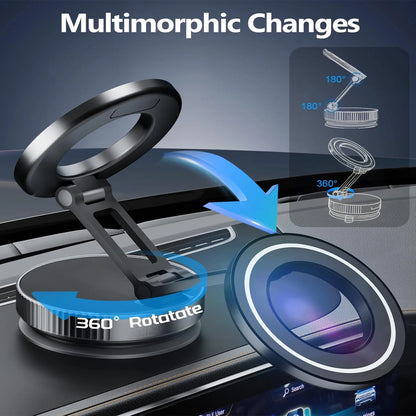 Magnetic Phone Stand with Adjustable Arm and Rotating Base