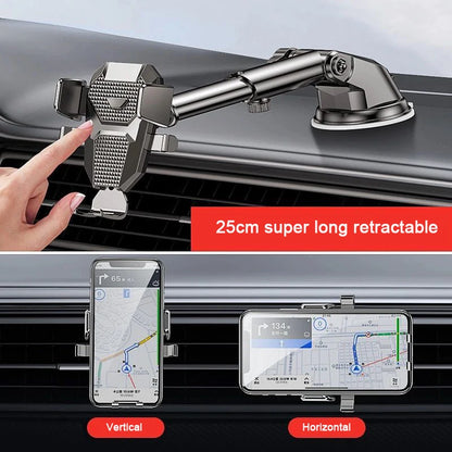 Universal Car Phone Holder with Suction Cup and Adjustable Arm
