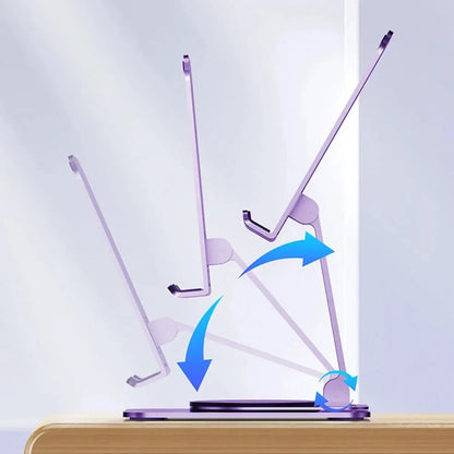 Adjustable Metal Phone Stand with 360° Rotating Base
