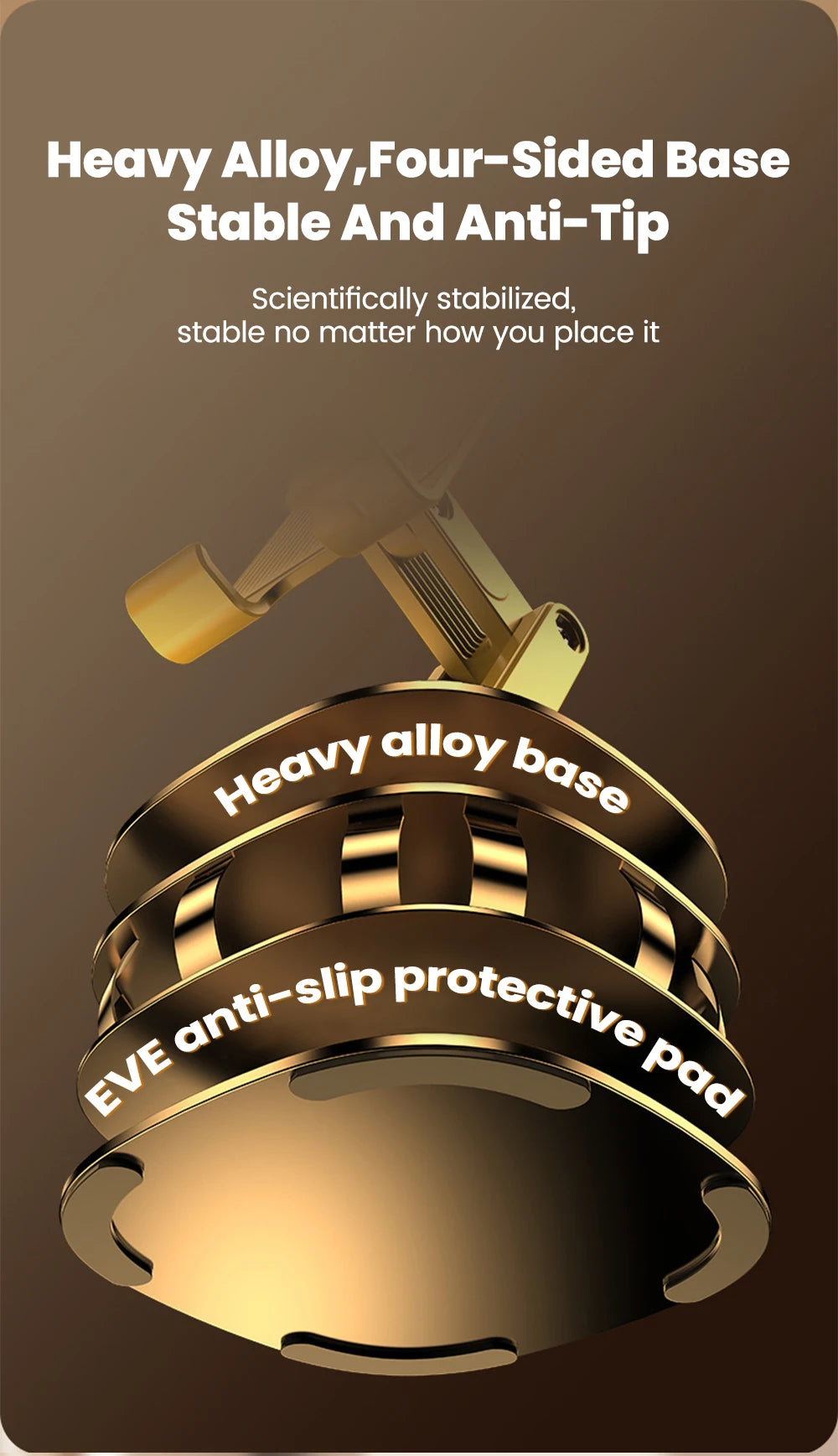 Adjustable Desktop Phone Stand with 360° Swivel Base