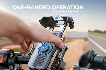 Motorcycle Phone Mount with Anti-Vibration and Adjustable Arm