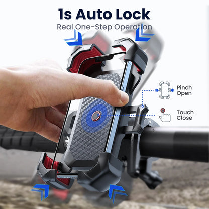 Secure Motorcycle Phone Mount with Anti-Drop Lock