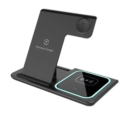 3-in-1 Foldable Wireless Charging Station – 30W Fast Charger for Phone, Watch & Earbuds