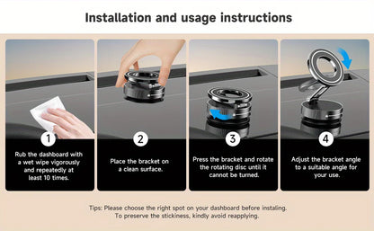 Magnetic Phone Stand with Adjustable Arm and Rotating Base