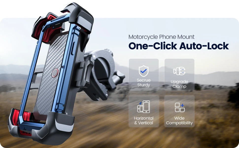 Secure Motorcycle Phone Mount with Anti-Drop Lock