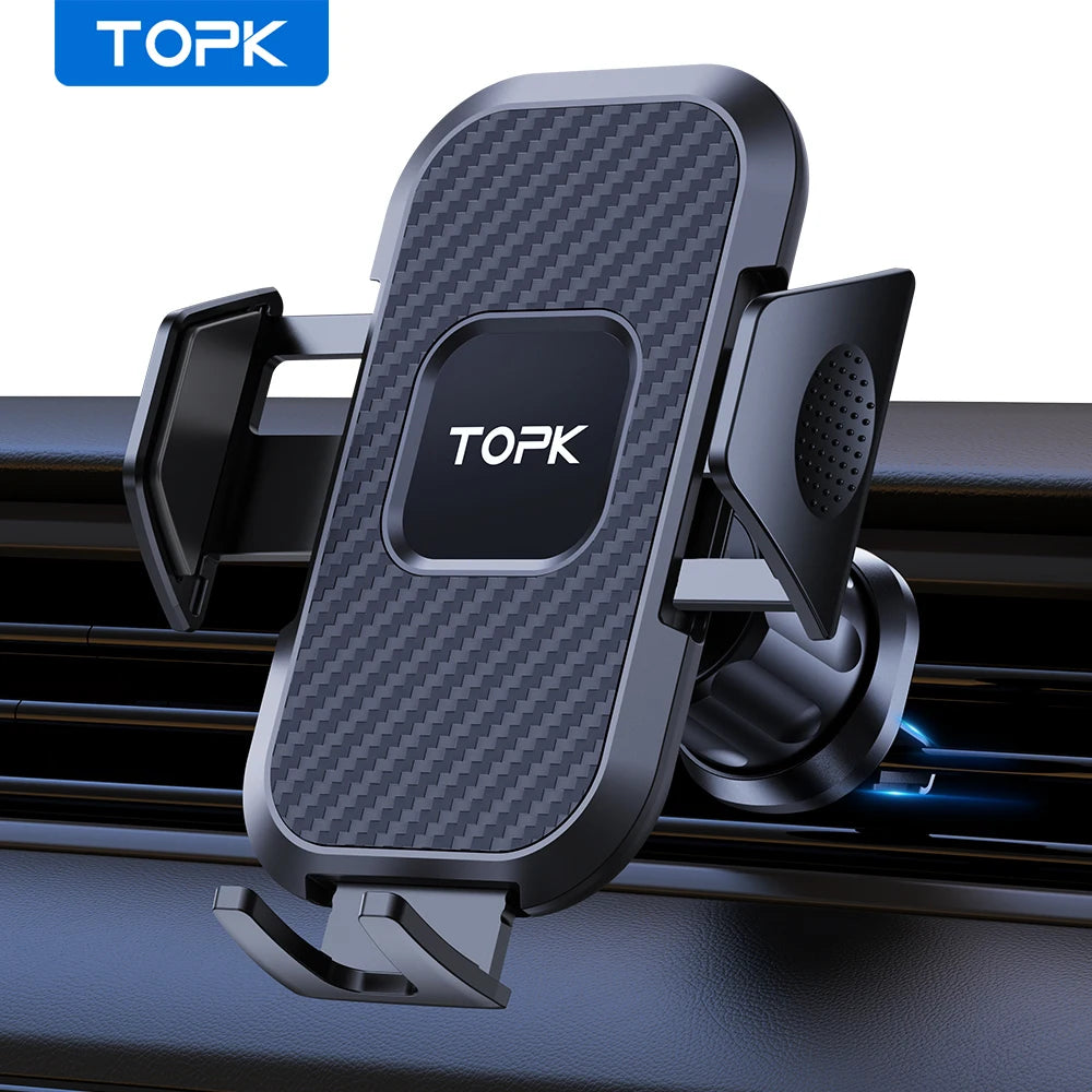 Support de Téléphone pour Voiture TOPK - Monture Universelle avec Clip Auto-Lock