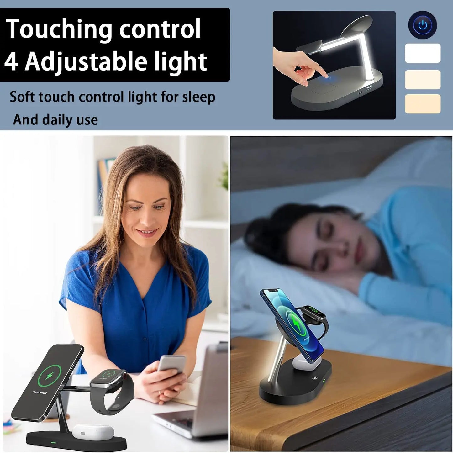 4-in-1 Wireless Charging Station – iPhone, Apple Watch & AirPods