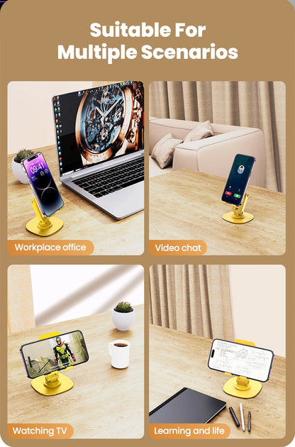 Adjustable Desktop Phone Stand with 360° Swivel Base
