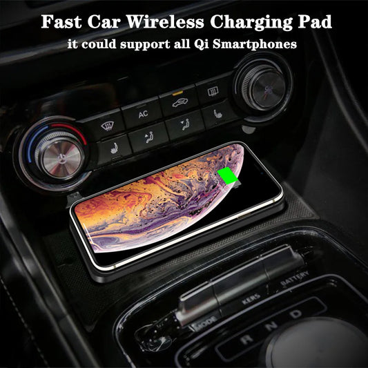 Fast Car Wireless Charging Pad – Non-Slip Qi Charger with USB & Type-C
