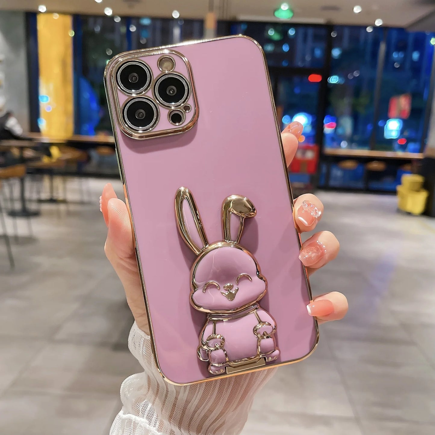 Cute Bunny Phone Stand & Grip – Foldable Desk Holder for Smartphone