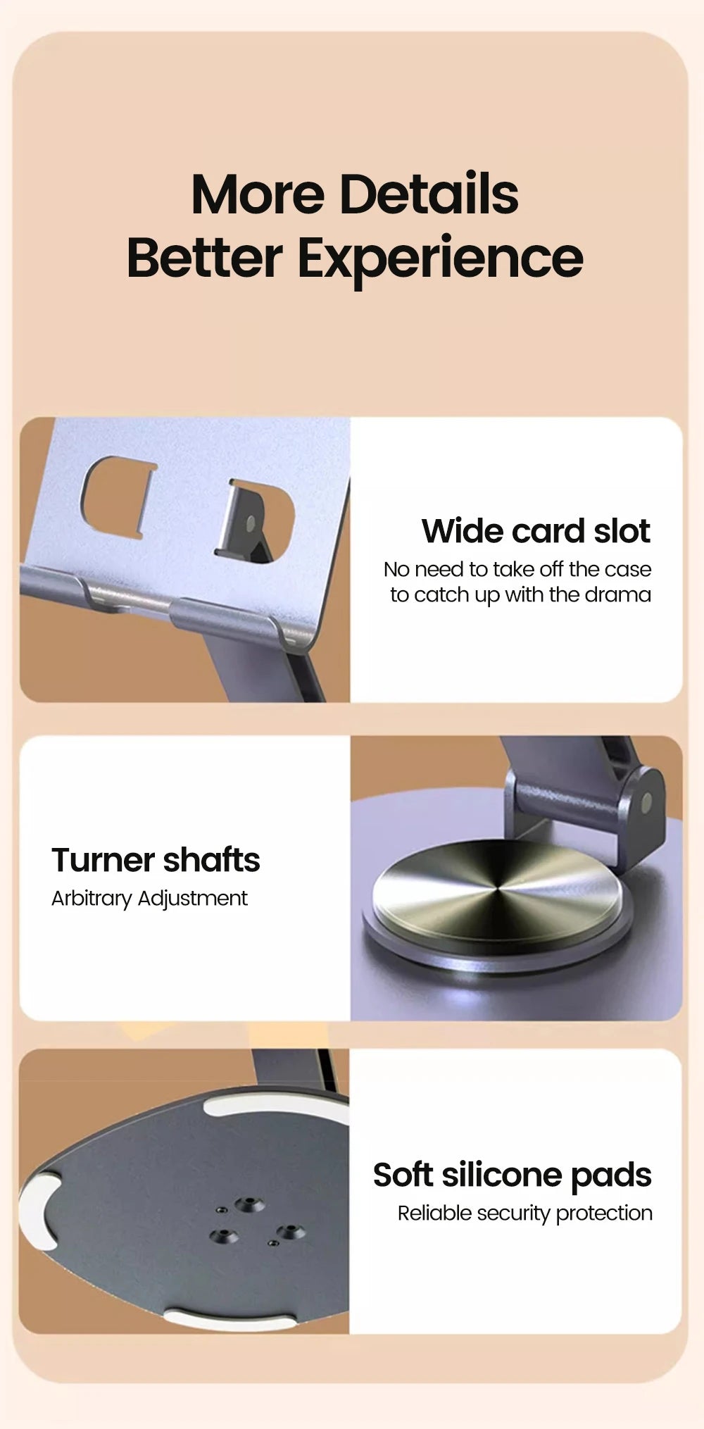 Premium Adjustable Metal Phone Stand for Desk