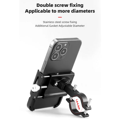 Heavy-Duty Aluminum Motorcycle Phone Mount for Handlebar