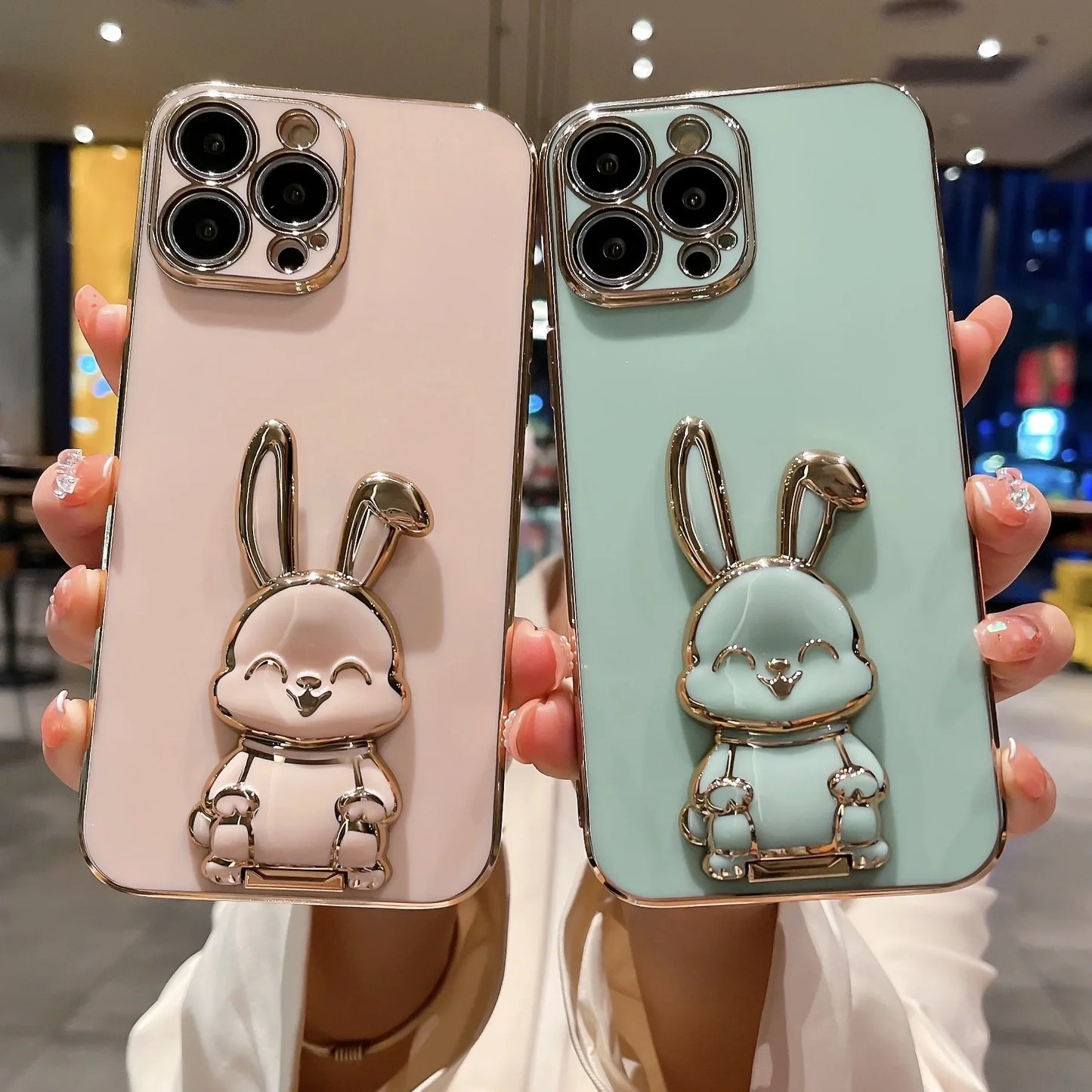 Cute Bunny Phone Stand & Grip – Foldable Desk Holder for Smartphone