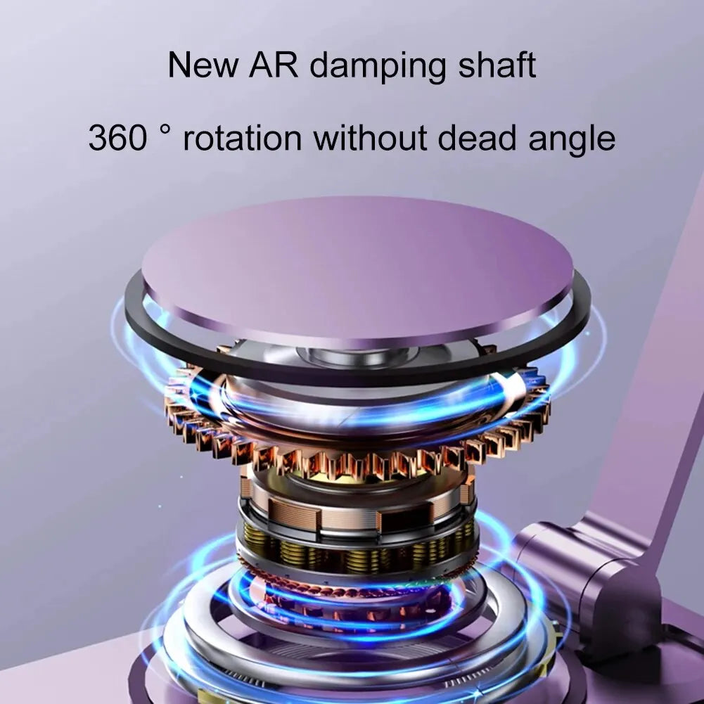 Adjustable Metal Phone Stand with 360° Rotating Base