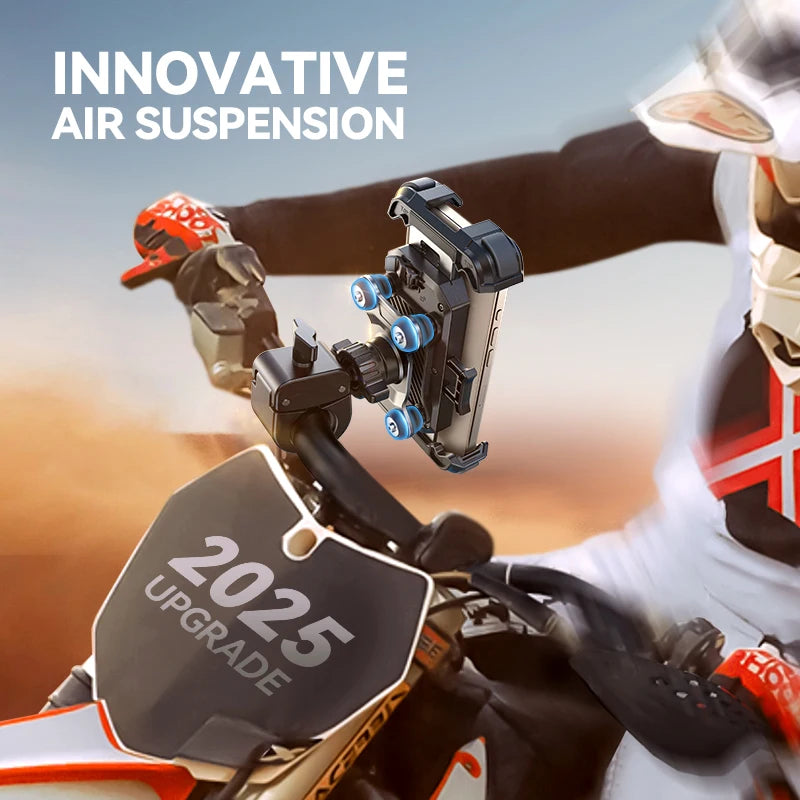 Motorcycle Phone Mount with Anti-Vibration and Adjustable Arm
