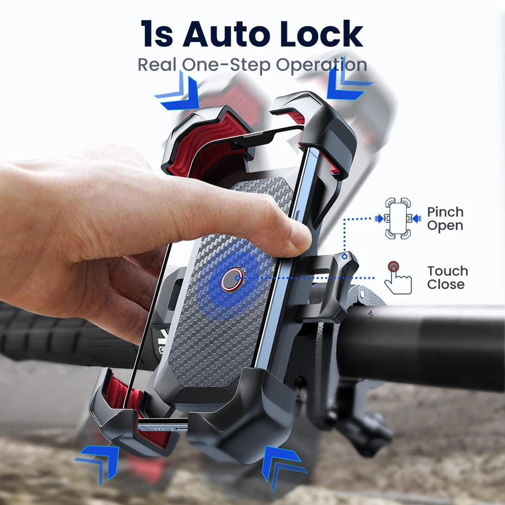 Secure Motorcycle Phone Mount with Anti-Drop Lock