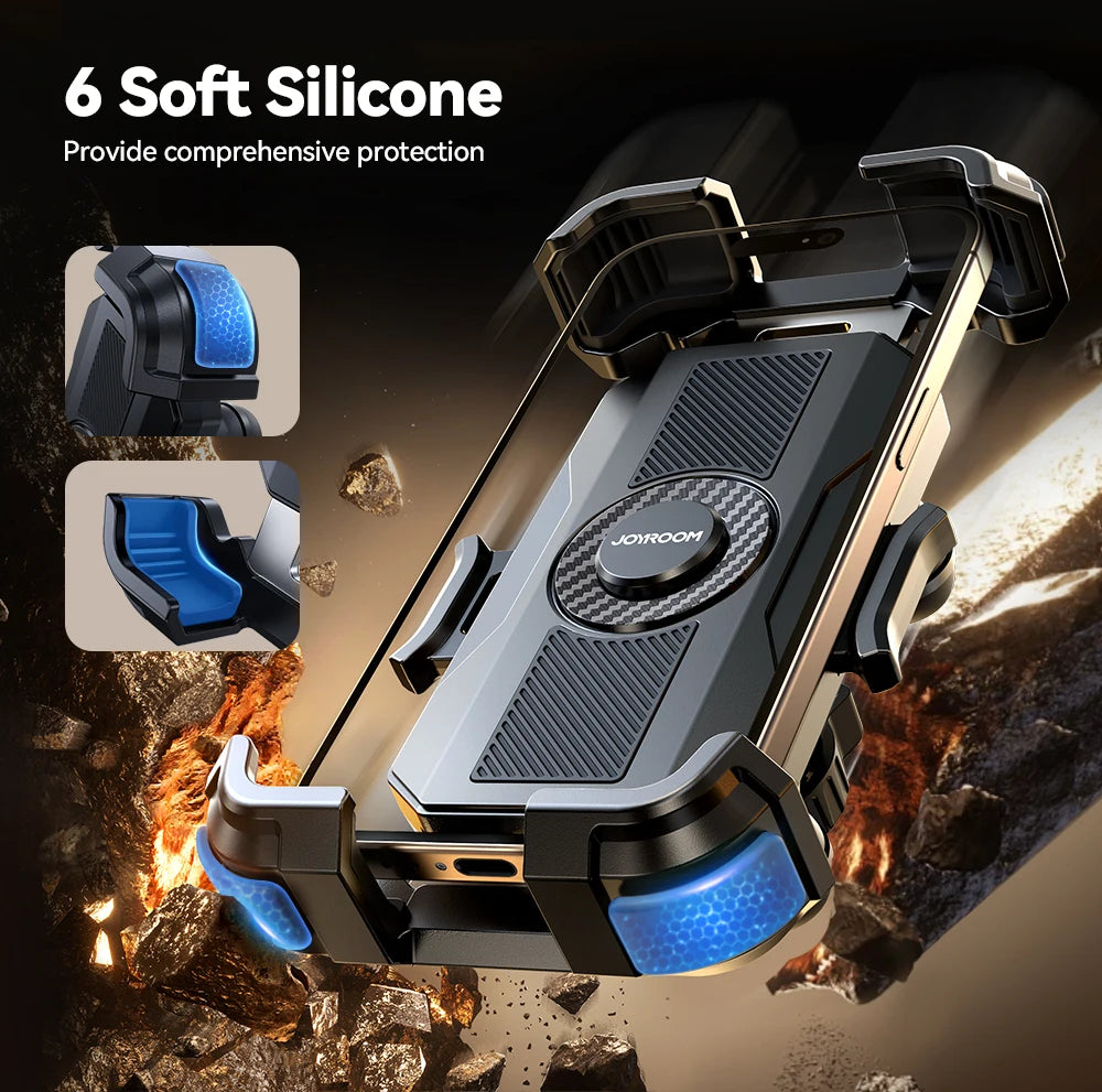 Motorcycle Phone Mount with Anti-Vibration and Adjustable Arm