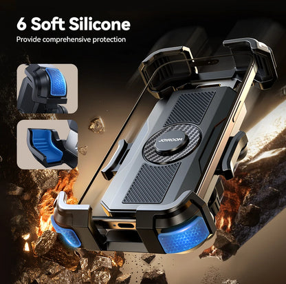 Motorcycle Phone Mount with Anti-Vibration and Adjustable Arm