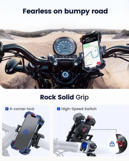 Secure Motorcycle Phone Mount with Anti-Drop Lock