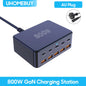 800W GaN Ultra-Fast Charging Station – 10-Port Premium USB-C & USB-A Power Hub
