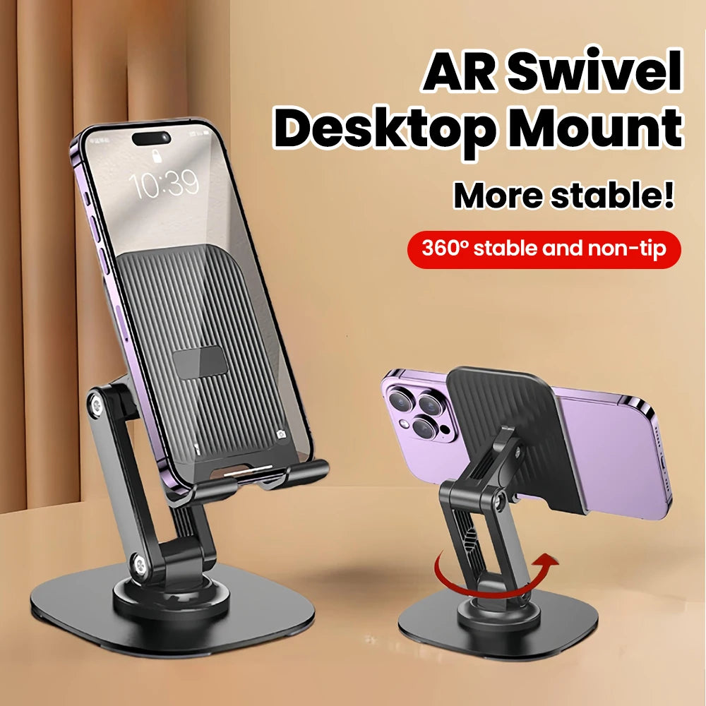 Adjustable Desktop Phone Stand with 360° Swivel Base