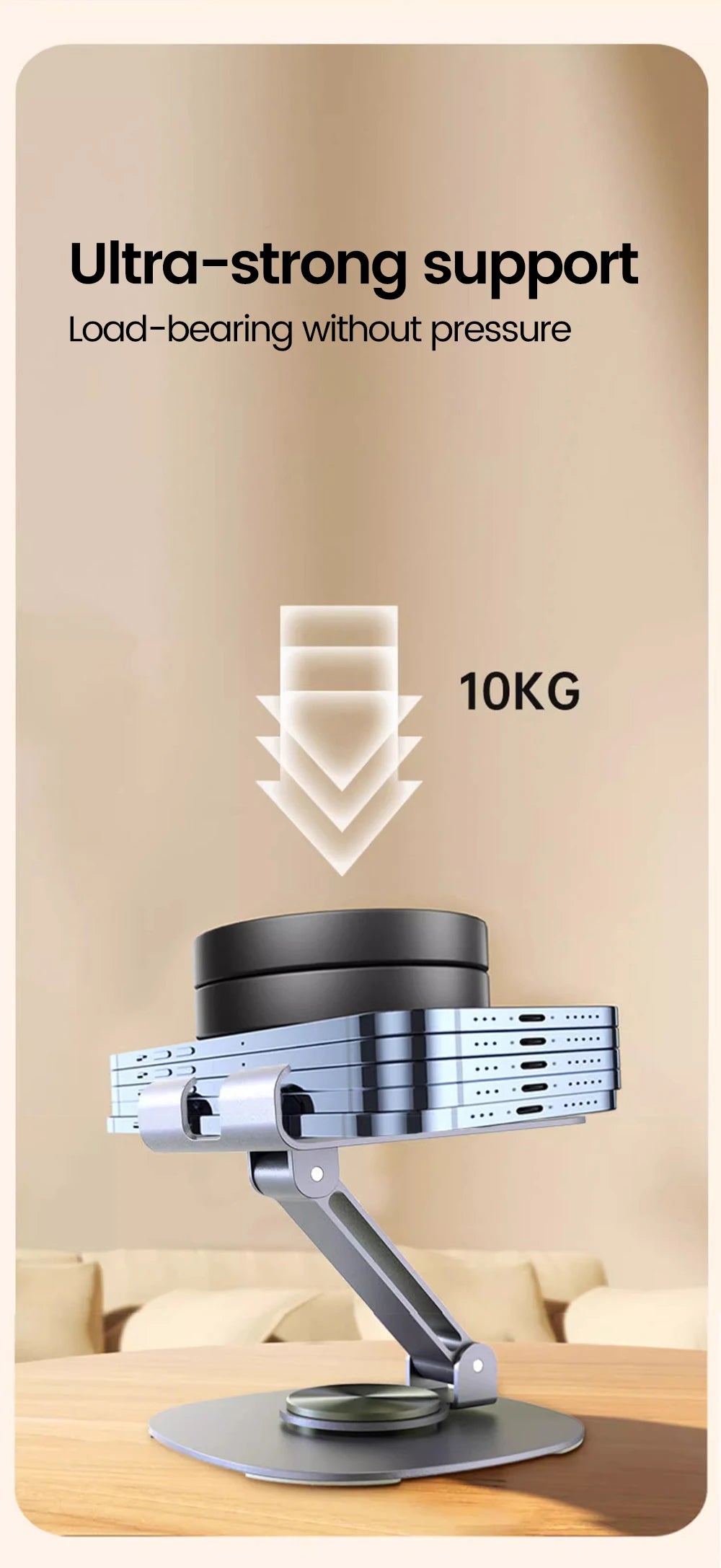 Premium Adjustable Metal Phone Stand for Desk