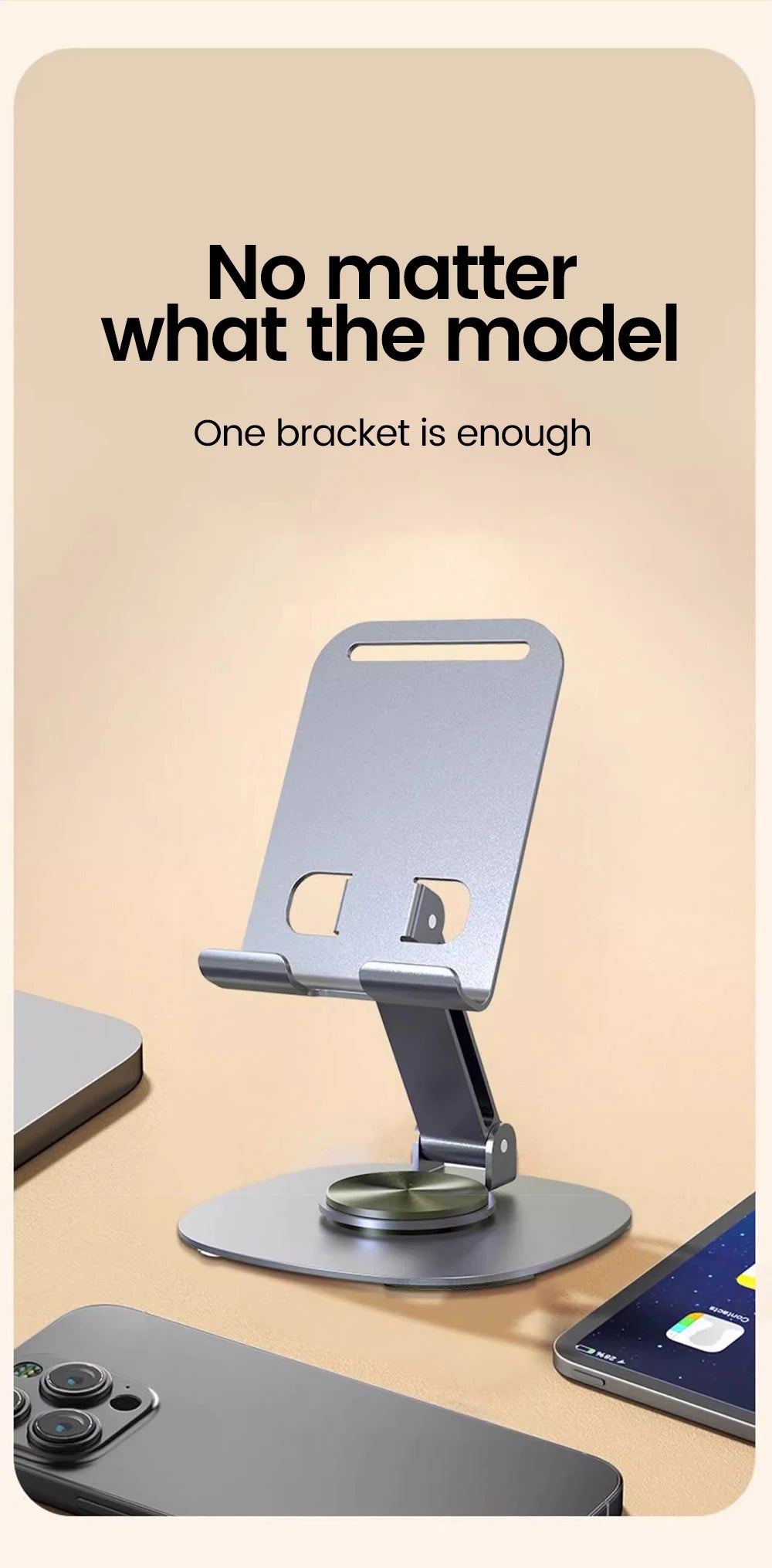 Premium Adjustable Metal Phone Stand for Desk